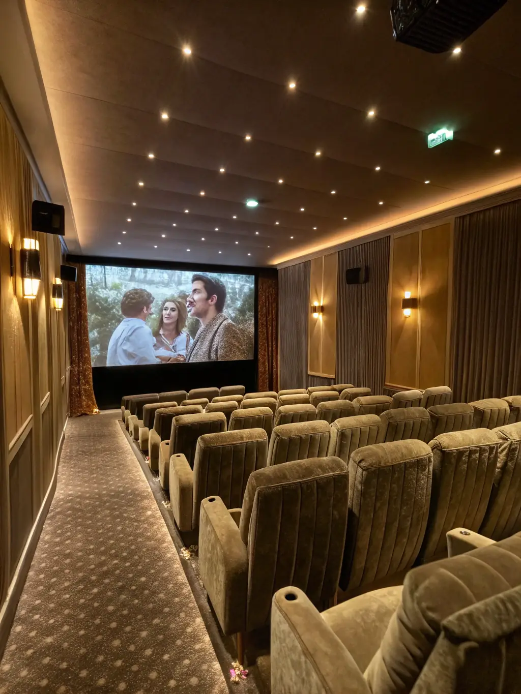 A still from a classic French film being screened at EUROLOISIRS CINEMA, with a focus on the audience's captivated expressions, highlighting the power of cinema to evoke emotions and spark conversations.